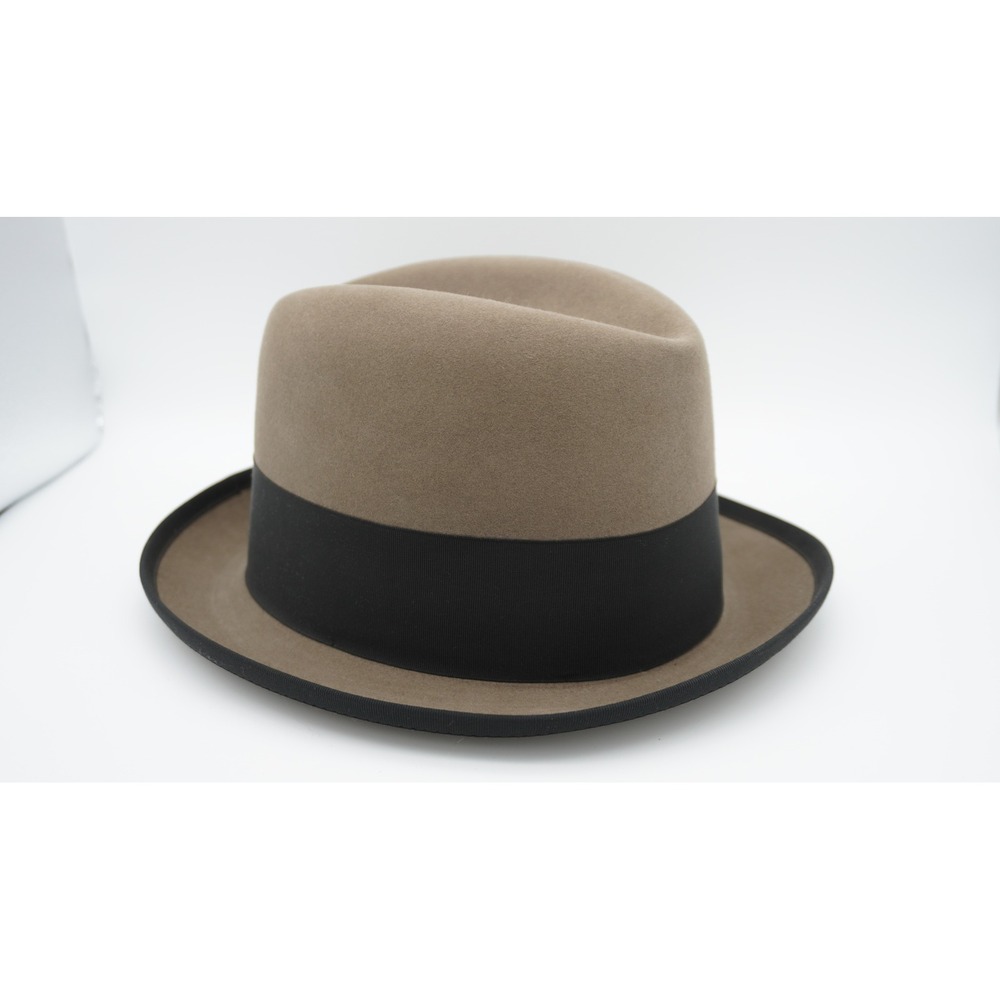 Vintage Stetson Royal De Luxe Fedora Hat Size 7 Brown Felt Feather - Picture 2 of 8